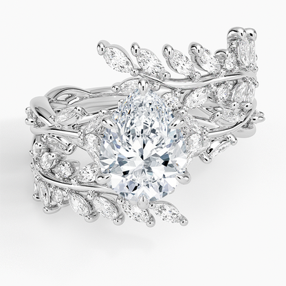 Secret Garden Wrap Diamond Ring - Pear Center Stone