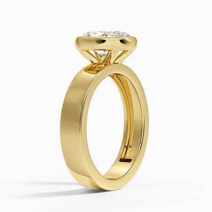 Peyton Bezel Diamond Solitaire Ring - Oval Center Stone