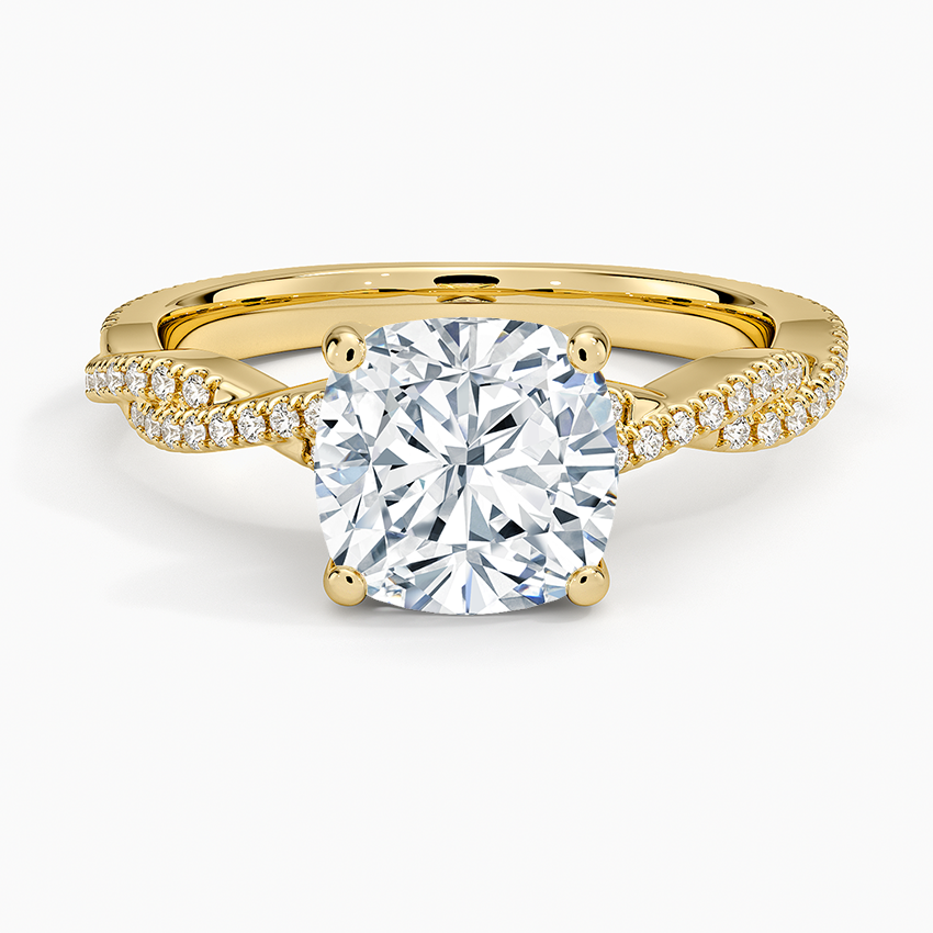Petite Luxe Twisted Vine Diamond Ring (1/4 ct. tw.) - Cushion Cut Center Stone