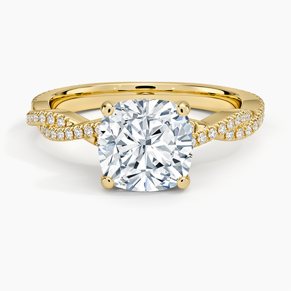 Petite Luxe Twisted Vine Diamond Ring (1/4 ct. tw.) - Cushion Cut Center Stone
