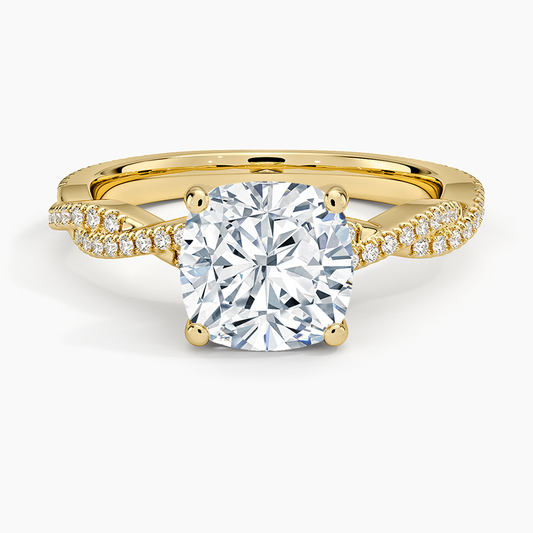 Petite Luxe Twisted Vine Diamond Ring (1/4 ct. tw.) - Cushion Cut Center Stone