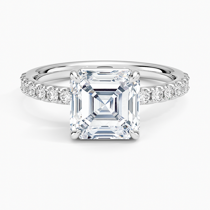 Dara Low-Profile Diamond Ring - Asscher Cut Center Stone