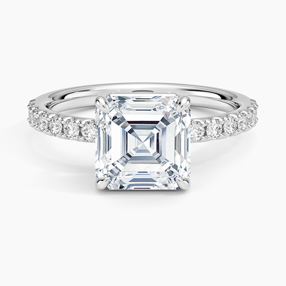 Dara Low-Profile Diamond Ring - Asscher Cut Center Stone