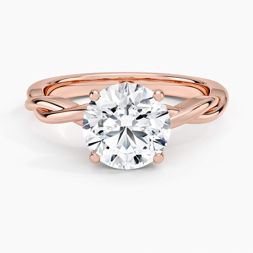 Twisted Vine Solitaire Ring - Round Center Stone