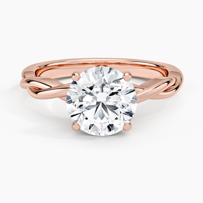 Twisted Vine Solitaire Ring - Round Center Stone