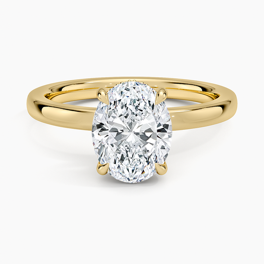 Audrey Perfect Fit Hidden Halo 2mm Diamond Ring - Oval Center Stone