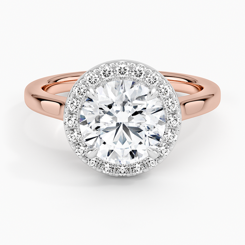 Platinum Mixed Metal Julia Halo Diamond Ring (1/5 ct. tw.) - Round Center Stone