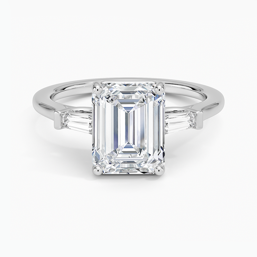 Symphony Perfect Fit Tapered Baguette Diamond Ring - Emerald Cut Center Stone