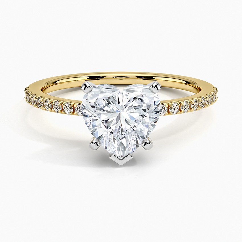 Ballad Half Coverage Diamond Ring (1/8 ct. tw.) - Heart Center Stone