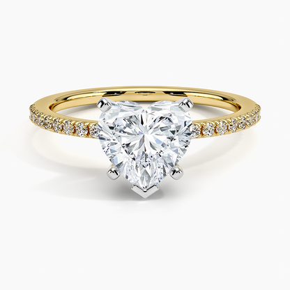 Ballad Half Coverage Diamond Ring (1/8 ct. tw.) - Heart Center Stone