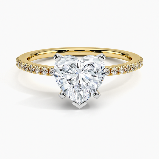 Ballad Half Coverage Diamond Ring (1/8 ct. tw.) - Heart Center Stone