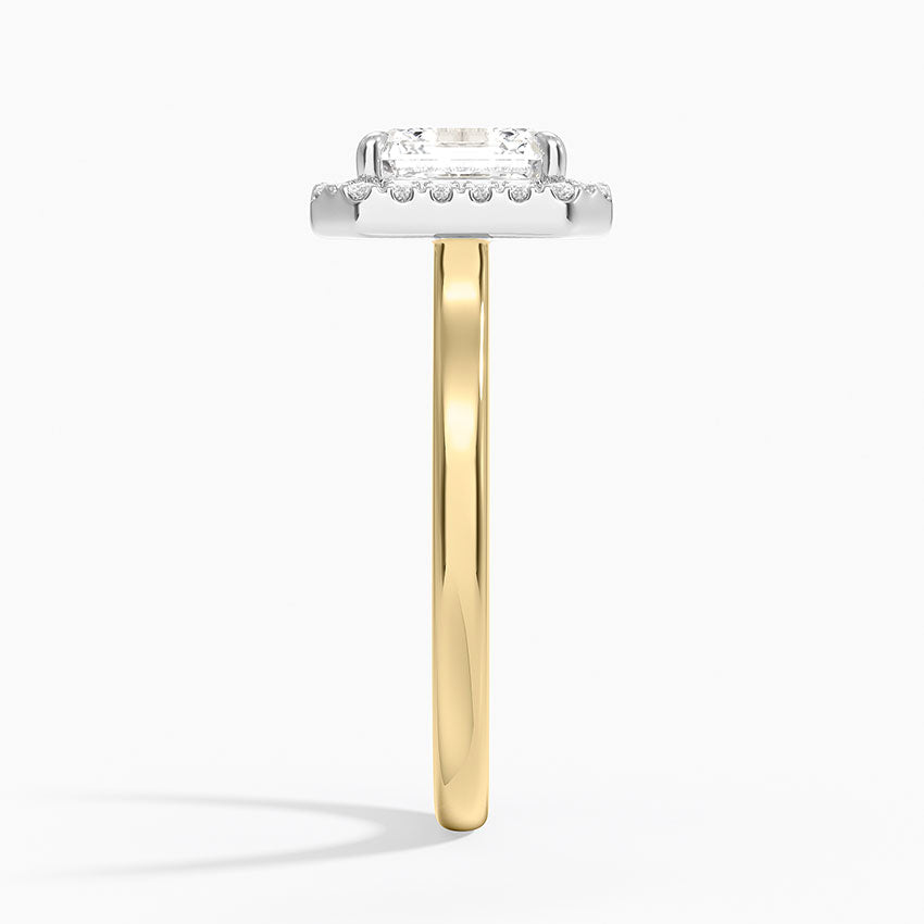 Platinum Mixed Metal Julia Halo Diamond Ring (1/5 ct. tw.) - Asscher Cut Center Stone