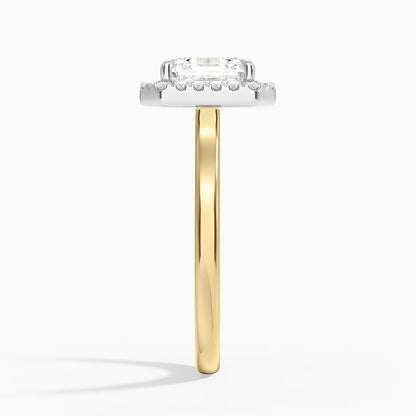 Platinum Mixed Metal Julia Halo Diamond Ring (1/5 ct. tw.) - Asscher Cut Center Stone