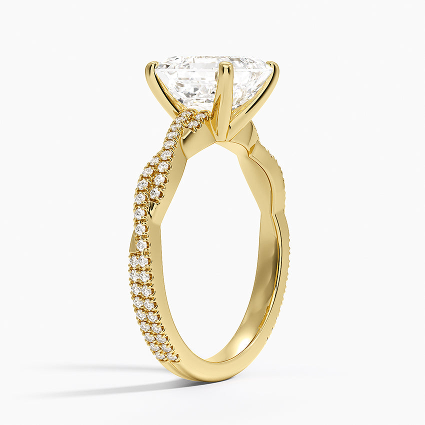 Petite Luxe Twisted Vine Diamond Ring (1/4 ct. tw.) - Asscher Cut Center Stone
