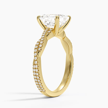 Petite Luxe Twisted Vine Diamond Ring (1/4 ct. tw.) - Asscher Cut Center Stone