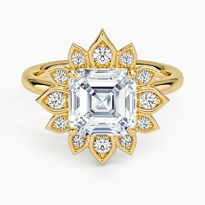 Fiore Halo Diamond Ring (1/4 ct. tw.) - Asscher Cut Center Stone