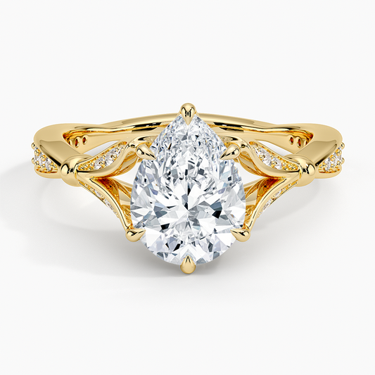 Zinnia Diamond Ring (1/3 ct. tw.) - Pear Cut Center Stone