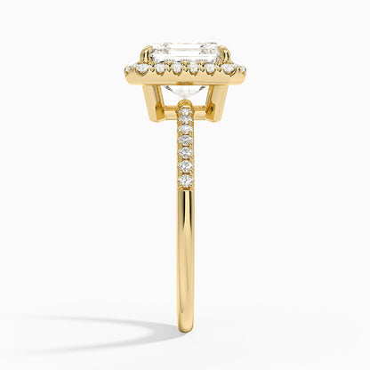 Cambria Halo Diamond Ring - Asscher Cut Center Stone