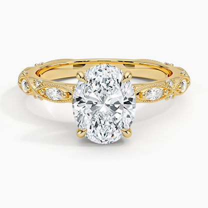 Celestia Milgrain Diamond Ring (1/4 ct. tw.) - Oval Center Stone