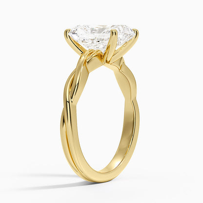 Twisted Vine Solitaire Ring - Radiant Cut Center Stone