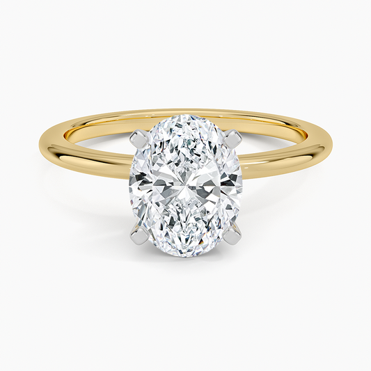 Four-Prong Comfort Fit 1.5mm Ring - Oval Center Stone