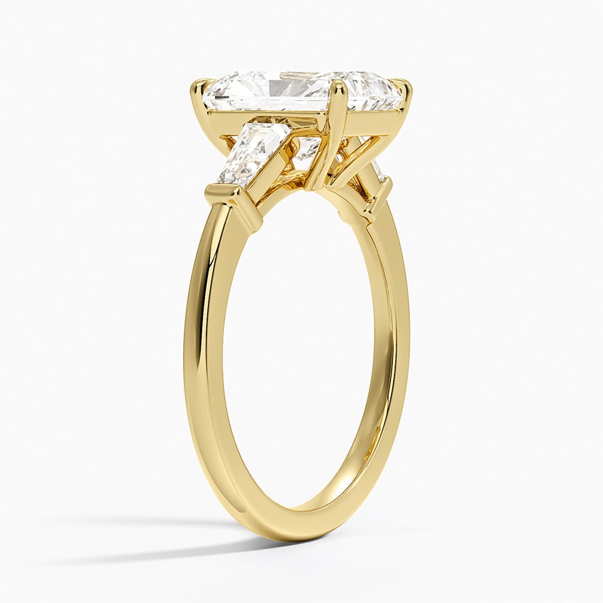 Symphony Tapered Baguette Three Stone Diamond Ring (1/2 ct. tw.) - Radiant Cut Center Stone