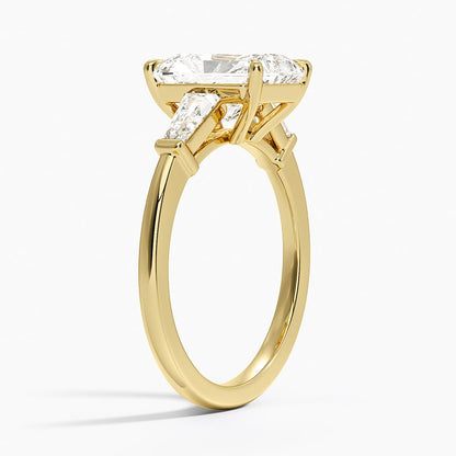 Symphony Tapered Baguette Three Stone Diamond Ring (1/2 ct. tw.) - Radiant Cut Center Stone