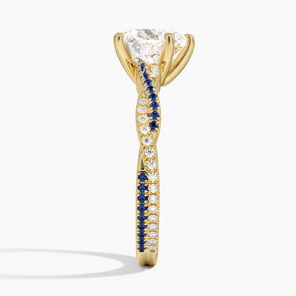 Petite Luxe Twisted Vine Sapphire and Diamond Ring (1/8 ct. tw.) - Heart Cut Center Stone