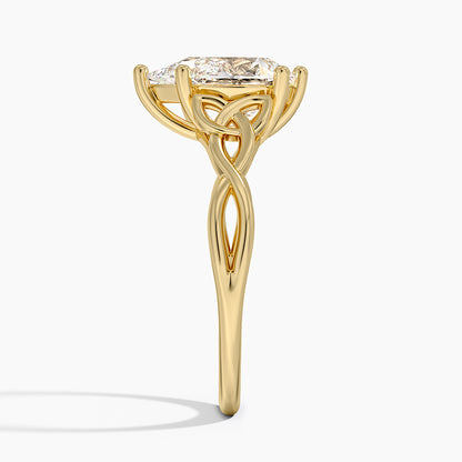 Celtic Love Knot Ring - Pear Center Stone