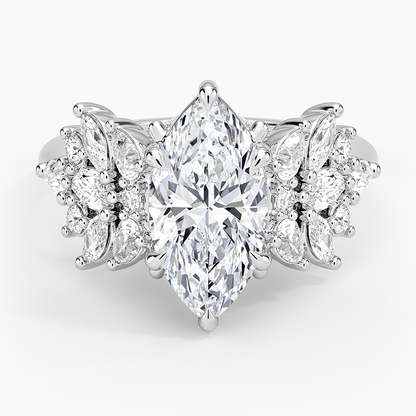Grand Nadia Diamond Ring - Marquise Center Stone