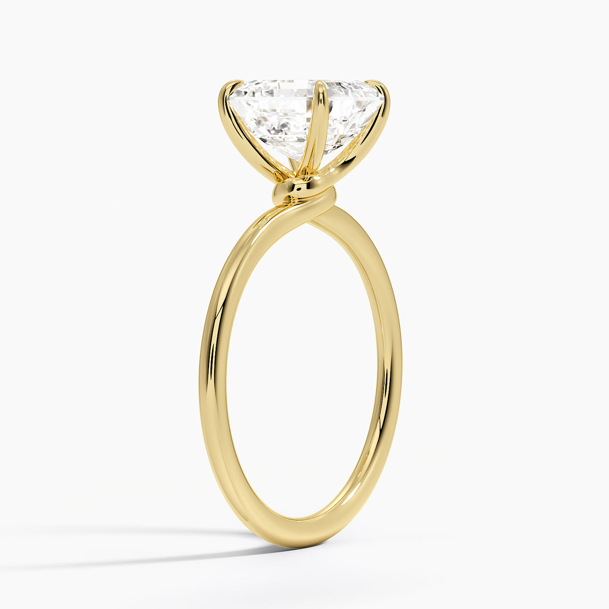 Entwined Solitaire Ring - Asscher Cut Center Stone