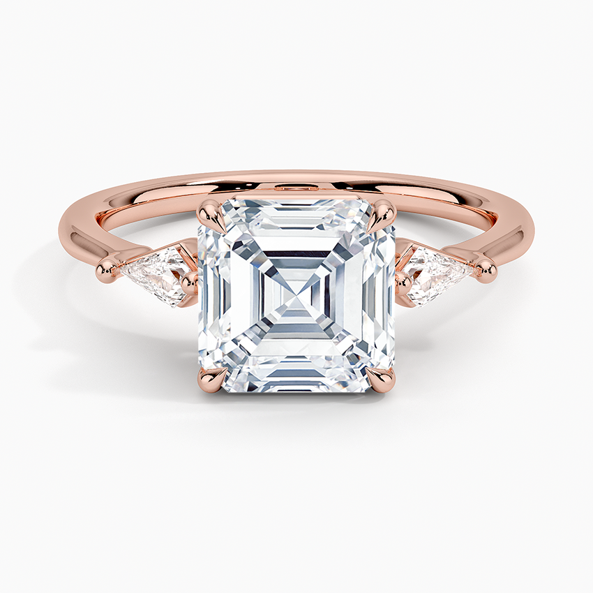 Cometa Three Stone Diamond Ring - Asscher Cut Center Stone