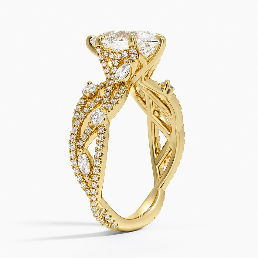 Grand Secret Garden Diamond Ring - Pear Center Stone