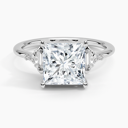Edie Art Deco Diamond Ring (1/4 ct. tw.) - Princess Cut Center Stone