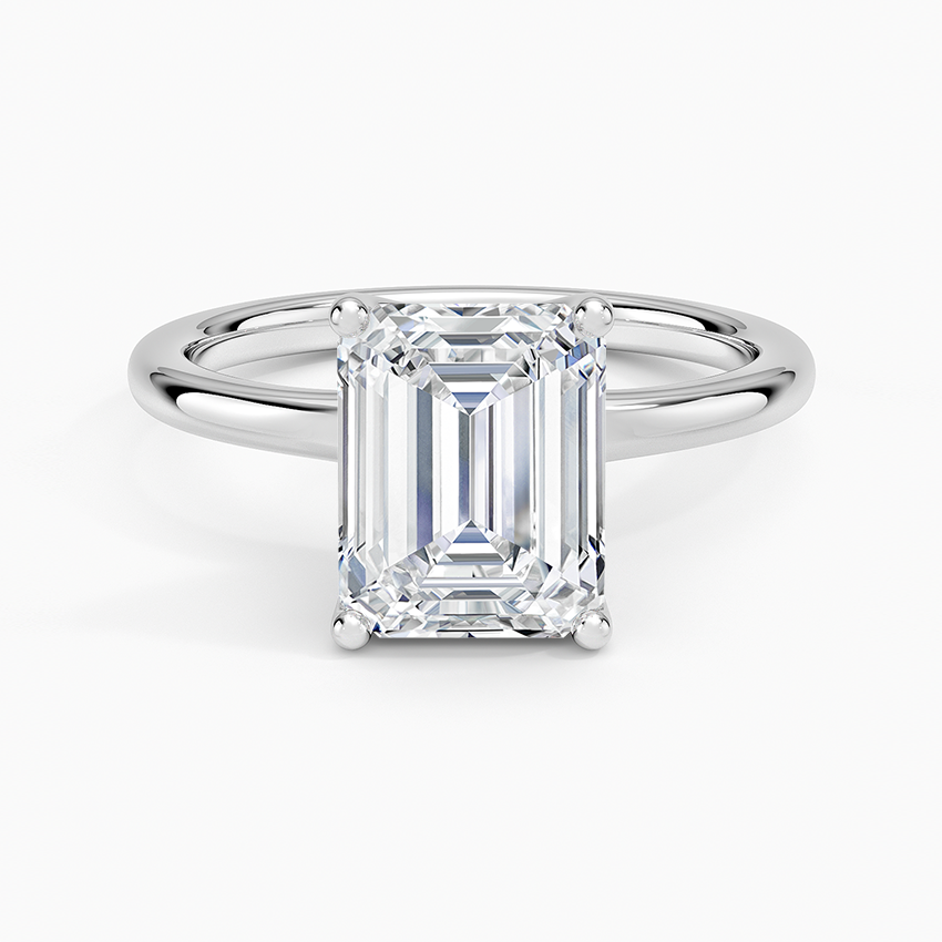 Fleur Solitaire Ring - Emerald Cut Center Stone