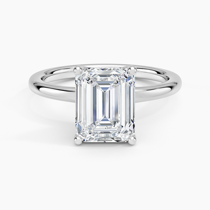 Fleur Solitaire Ring - Emerald Cut Center Stone