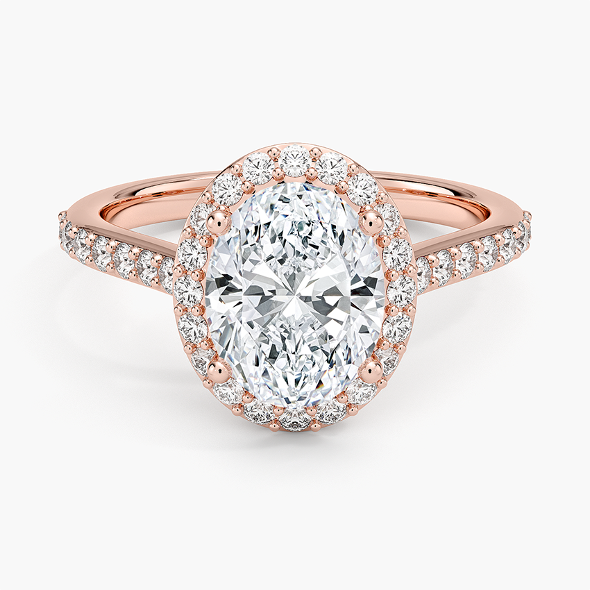 Halo Diamond Ring with Side Stones (1/3 ct. tw.) - Oval Center Stone
