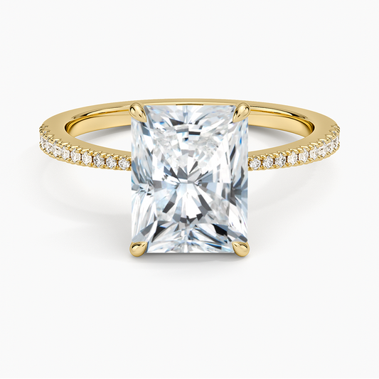 Elena Diamond Ring - Radiant Cut Center Stone