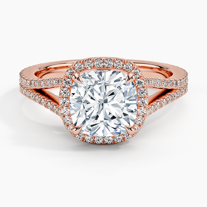 Fortuna Halo Diamond Ring (1/2 ct. tw.) - Cushion Cut Center Stone