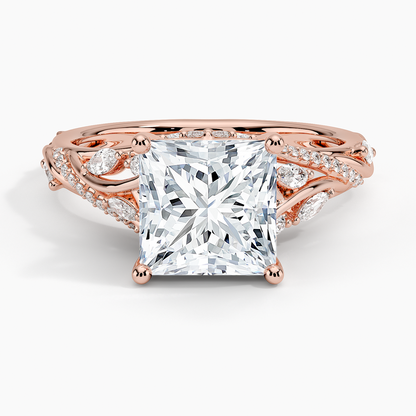Begonia Vine Diamond Ring (1/2 ct. tw.) - Princess Cut Center Stone