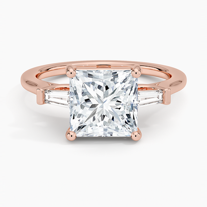 Symphony Perfect Fit Tapered Baguette Diamond Ring - Princess Cut Center Stone