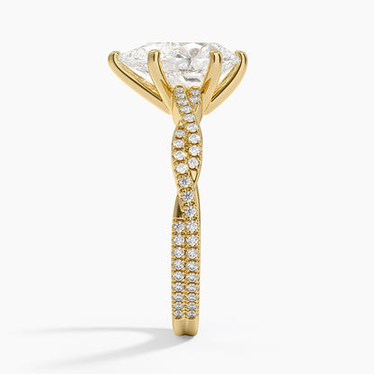 Petite Luxe Twisted Vine Diamond Ring (1/4 ct. tw.) - Pear Center Stone