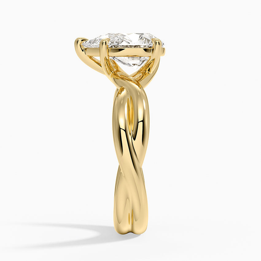Hazel Twist Solitaire Diamond Ring - Pear Cut Center Stone