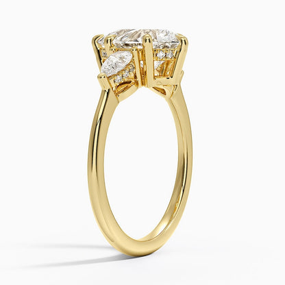 Adorned Opera Three Stone Diamond Ring (1/2 ct. tw.) - Pear Cut Center Stone