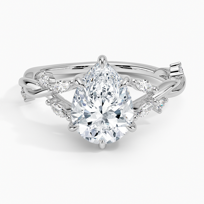 Azalea Twist Diamond Ring - Pear Center Stone