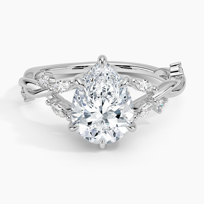 Azalea Twist Diamond Ring - Pear Center Stone