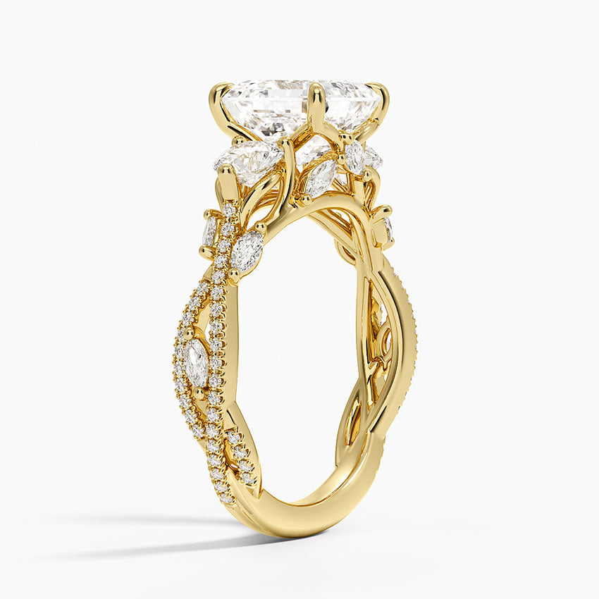 Luxe Secret Garden Three Stone Diamond Ring (1 ct. tw.) - Asscher Cut Center Stone
