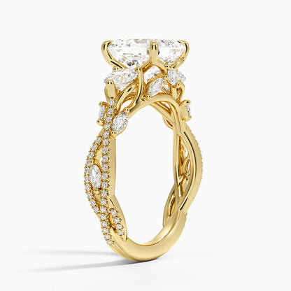 Luxe Secret Garden Three Stone Diamond Ring (1 ct. tw.) - Asscher Cut Center Stone