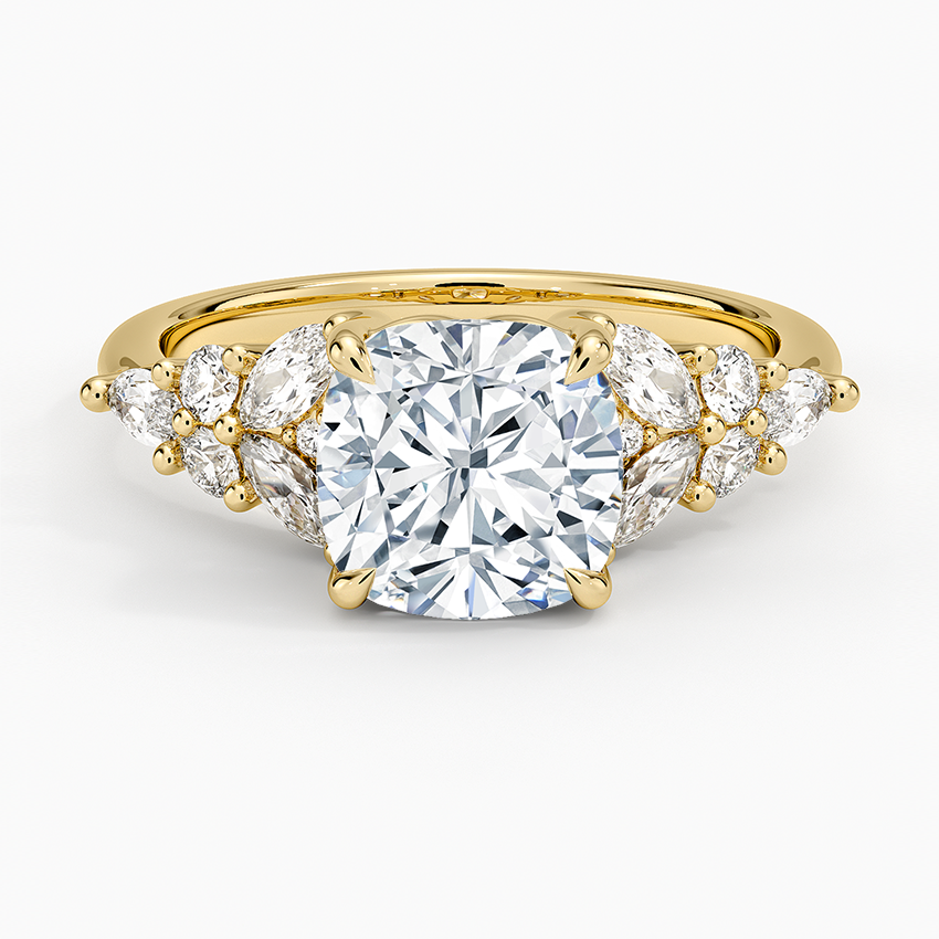 Nadia Taper Diamond Ring - Cushion Cut Center Stone