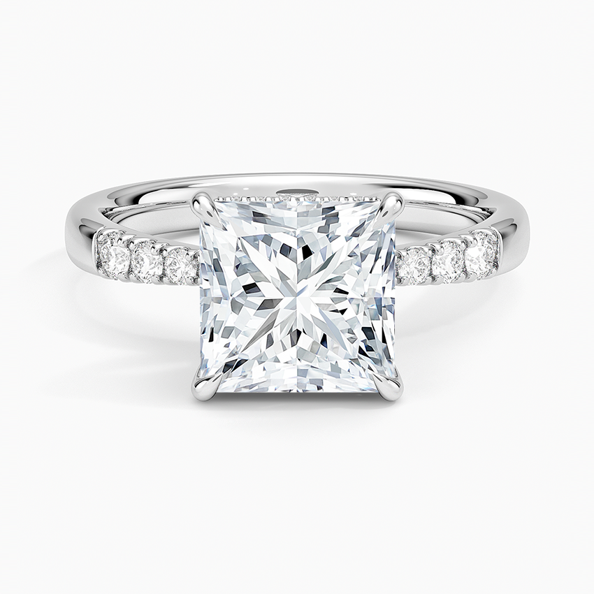 Bella Hidden Halo Diamond Ring (1/5 ct. tw.) - Princess Cut Center Stone